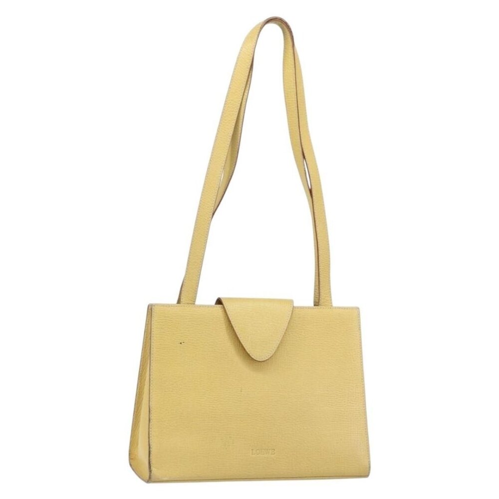 Authentic LOEWE Shoulder Bag Leather Yellow